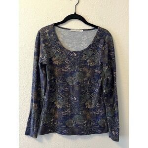 Peruvian Connection Women's T-Shirt Sm Pima Cotton Blend Scoop Neck Long Sleeve